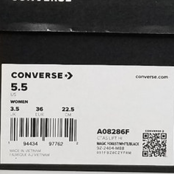 Converse CTAS Women Canvas Lift Hi Top Sneakers Size 5.5 Forrest A08286F NWT - Picture 8 of 8